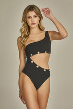 Carica l'immagine nel visualizzatore di Gallery, Model Front: Empress One-Piece Body Capitan Textura Pique Preto